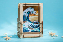 Load image into Gallery viewer, The Great Wave off Kanagawa Mini Wooden Puzzle