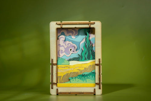 Van Gogh Wheatfield with Cypresses Mini Wooden Puzzle