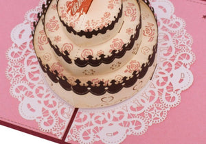 AITpop Red Birthday cake pop up card - AitPop