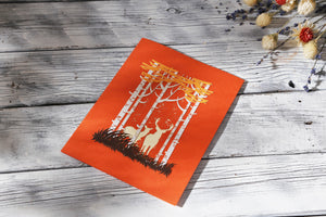 AITpop Deers in Autumn Forest pop up card - AitPop