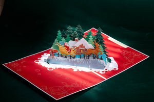 Christmas Santa Sleigh Pop-up Card