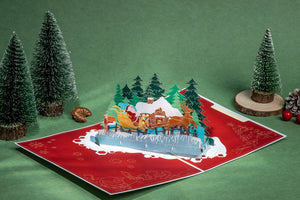 Christmas Santa Sleigh Pop-up Card