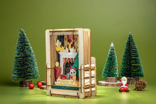 Load image into Gallery viewer, Christmas Fireplace Mini Wooden Theater