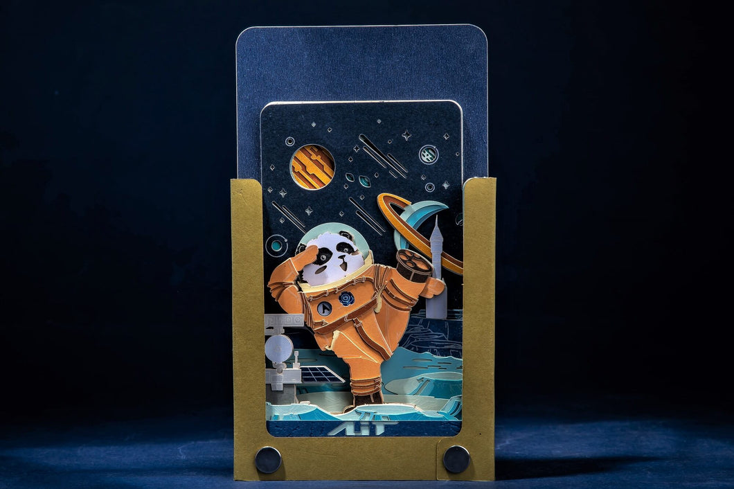 Panda Astronaut 3D Paper Sculpture
