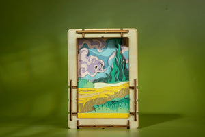 Van Gogh Wheatfield with Cypresses Mini Wooden Theater