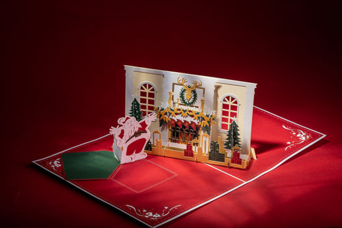 Christmas Santa Fireplace Pop-up Card