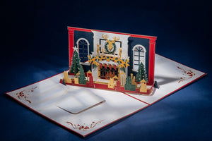 Fireplace with Santa Clause Christmas Pop-up Card