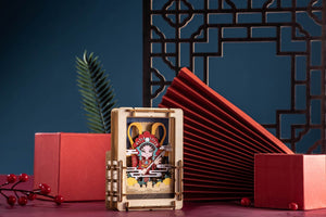 Chinese Opera Woman Warrior Orientalism Mini Wooden Puzzle