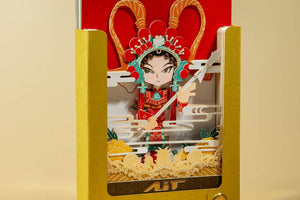 Chinese Opera Woman Warrior Orientalism 3D Paper Sculpture